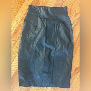 Vintage leather high waist skirt